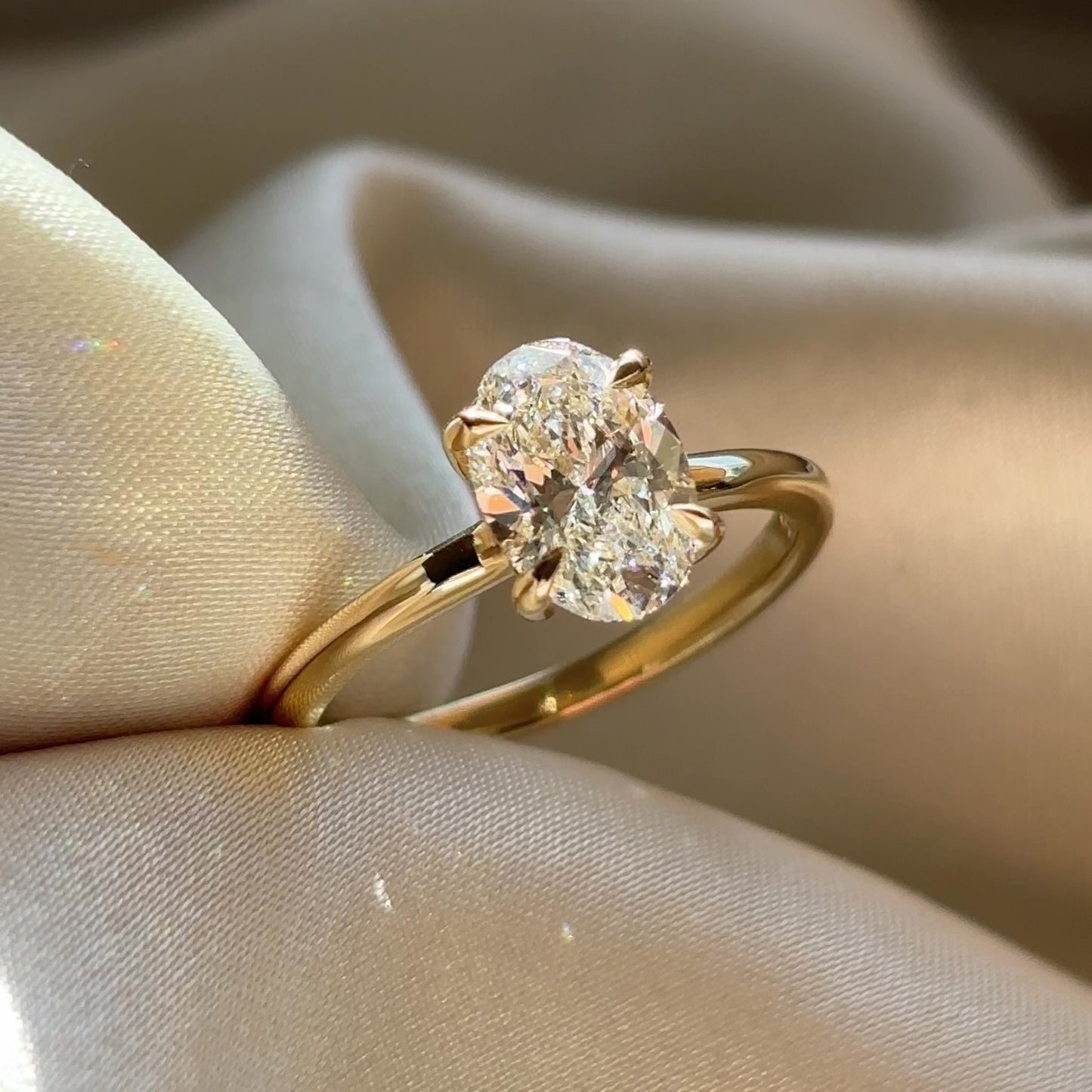 The Luise Ring® - 1.51ct Lab Diamond Low Set Oval Solitaire