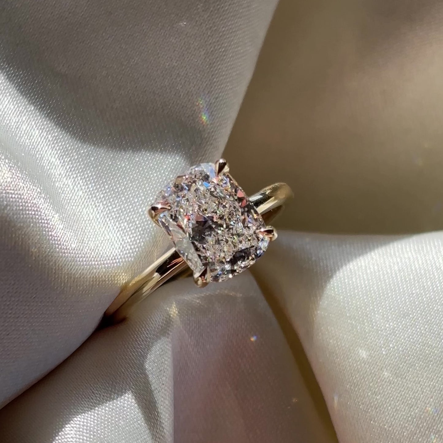 The Ophelia Ring - 2.52ct Lab Grown Diamond Elongated Cushion Solitaire