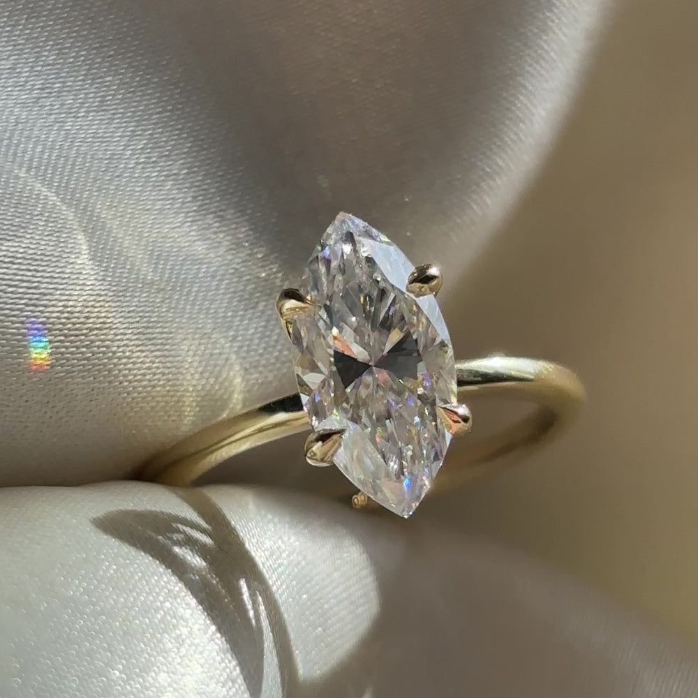 The Arie Ring - 1.8ct Moissanite Marquise Solitaire