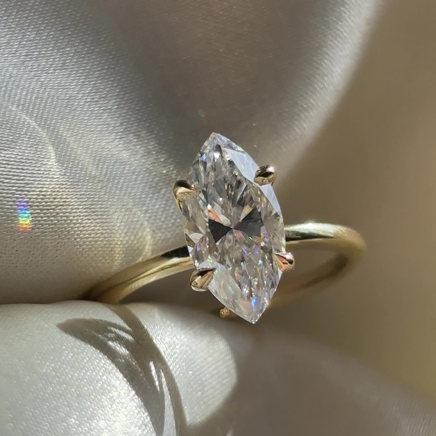 The Arie Ring - 1.8ct Moissanite Marquise Solitaire