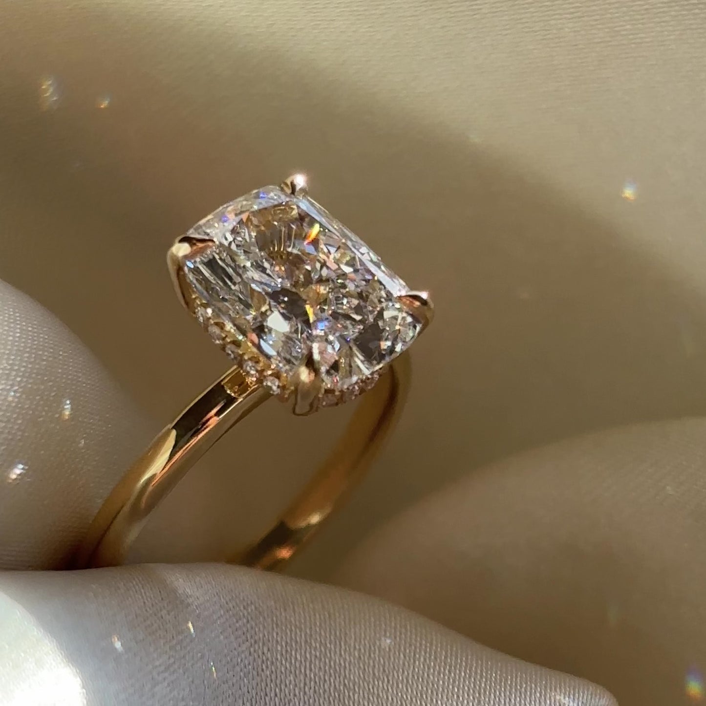 The Ophelia Ring - 3.04ct Lab Grown Diamond Elongated Cushion Solitaire