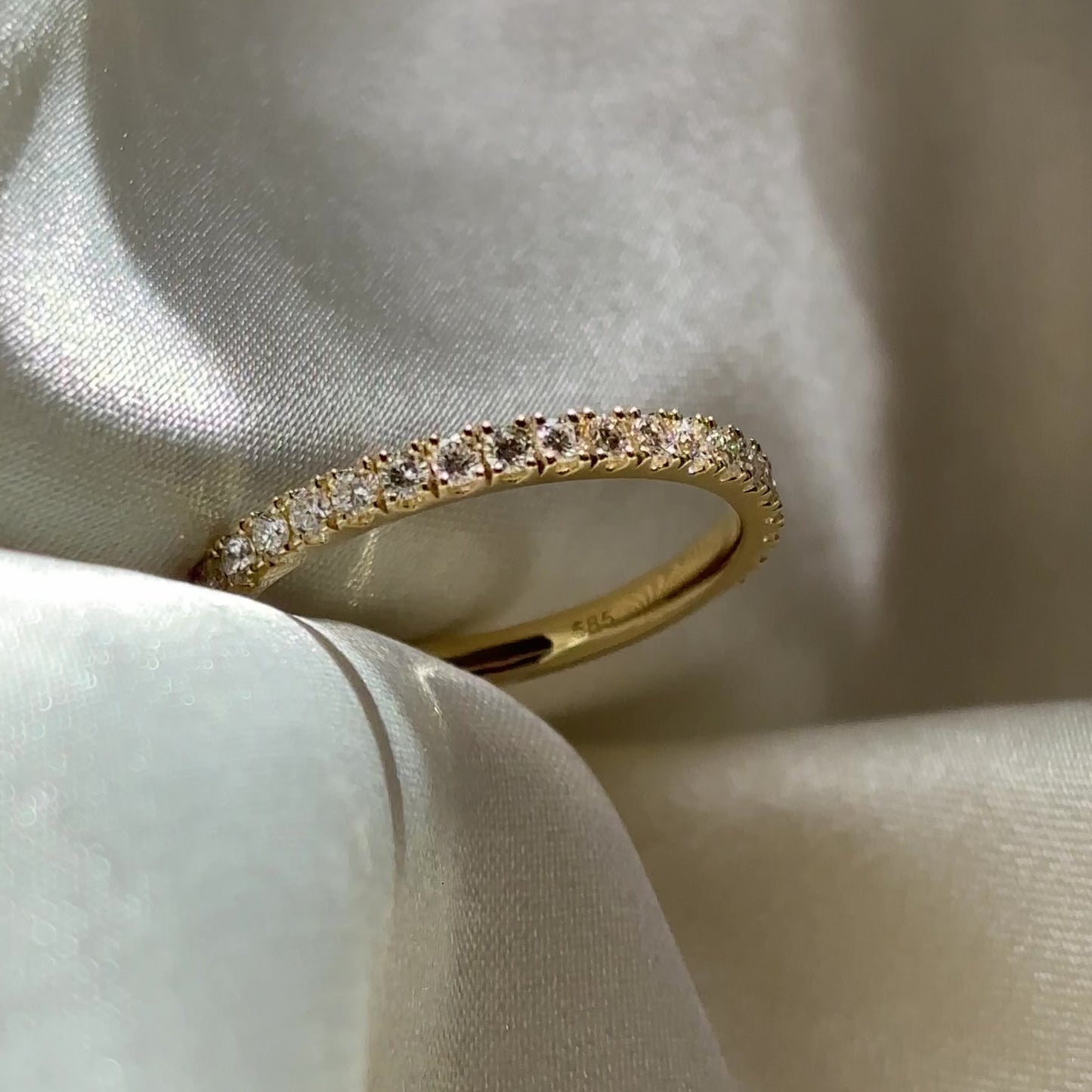 The Ava Ring - Lab Diamond Pavé Wedding Band