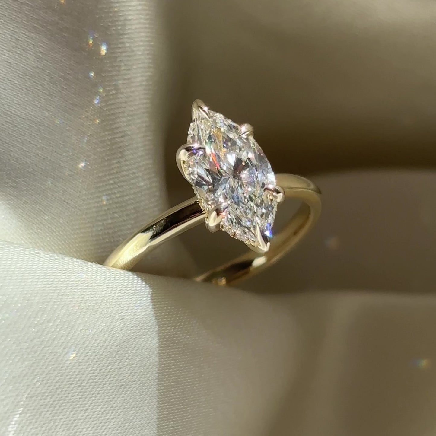 The Arie Ring - 1.55ct Marquise Lab Diamond Solitaire