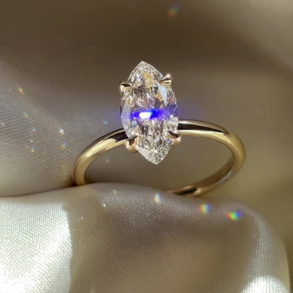 The Arie Ring - 1.58ct Marquise Lab Diamond Solitaire