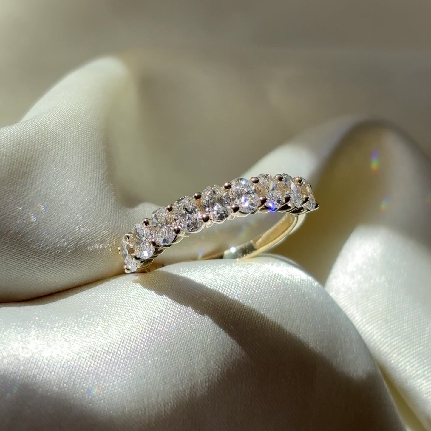 The Gia Ring - Lab Diamond Half Oval Band