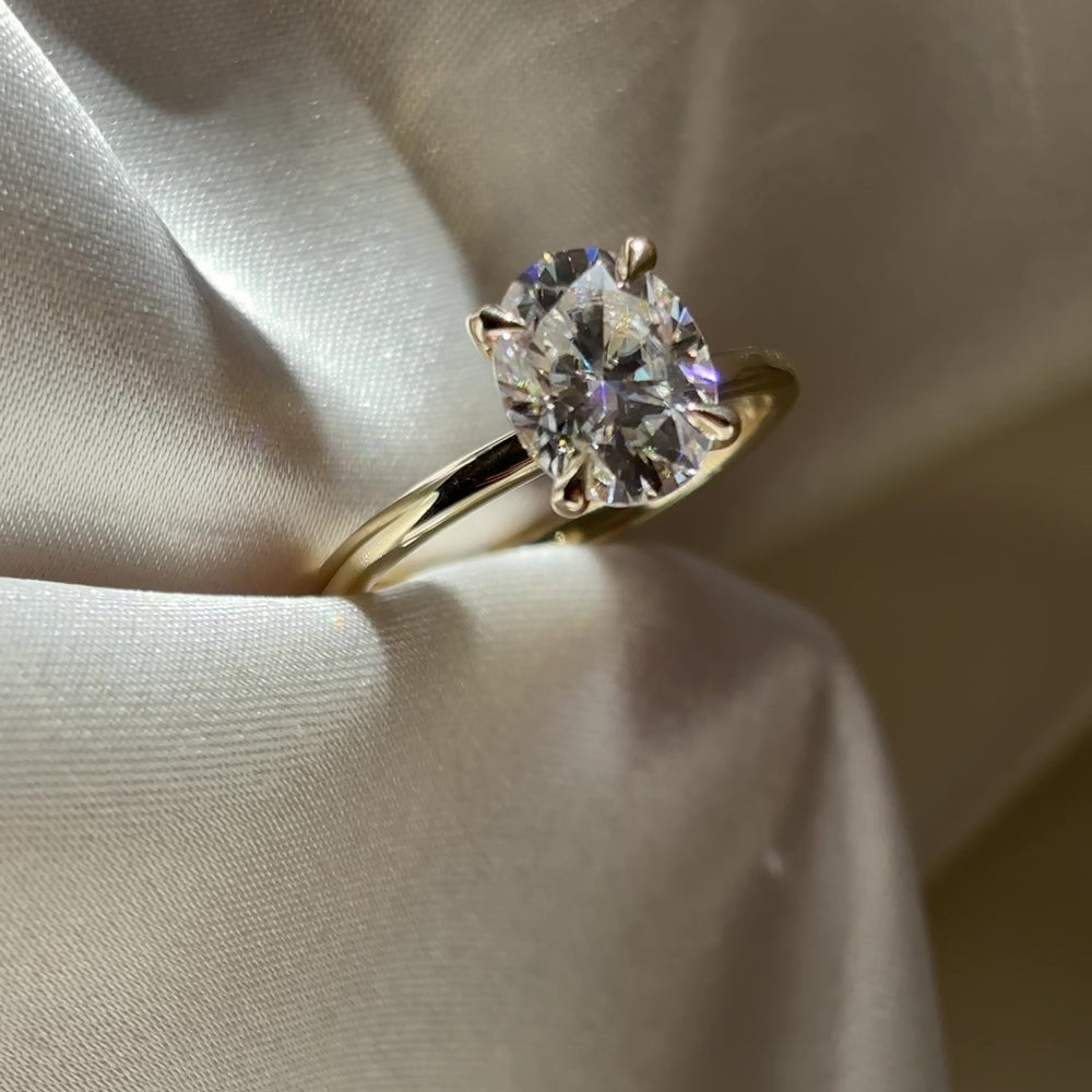 
                      
                        Load and play video in Gallery viewer, The Luise Ring - 2.1ct Moissanite Oval Solitaire
                      
                    