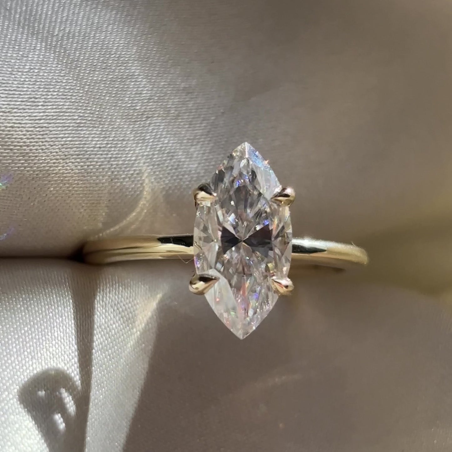The Arie Ring - 1.8ct Moissanite Marquise Solitaire