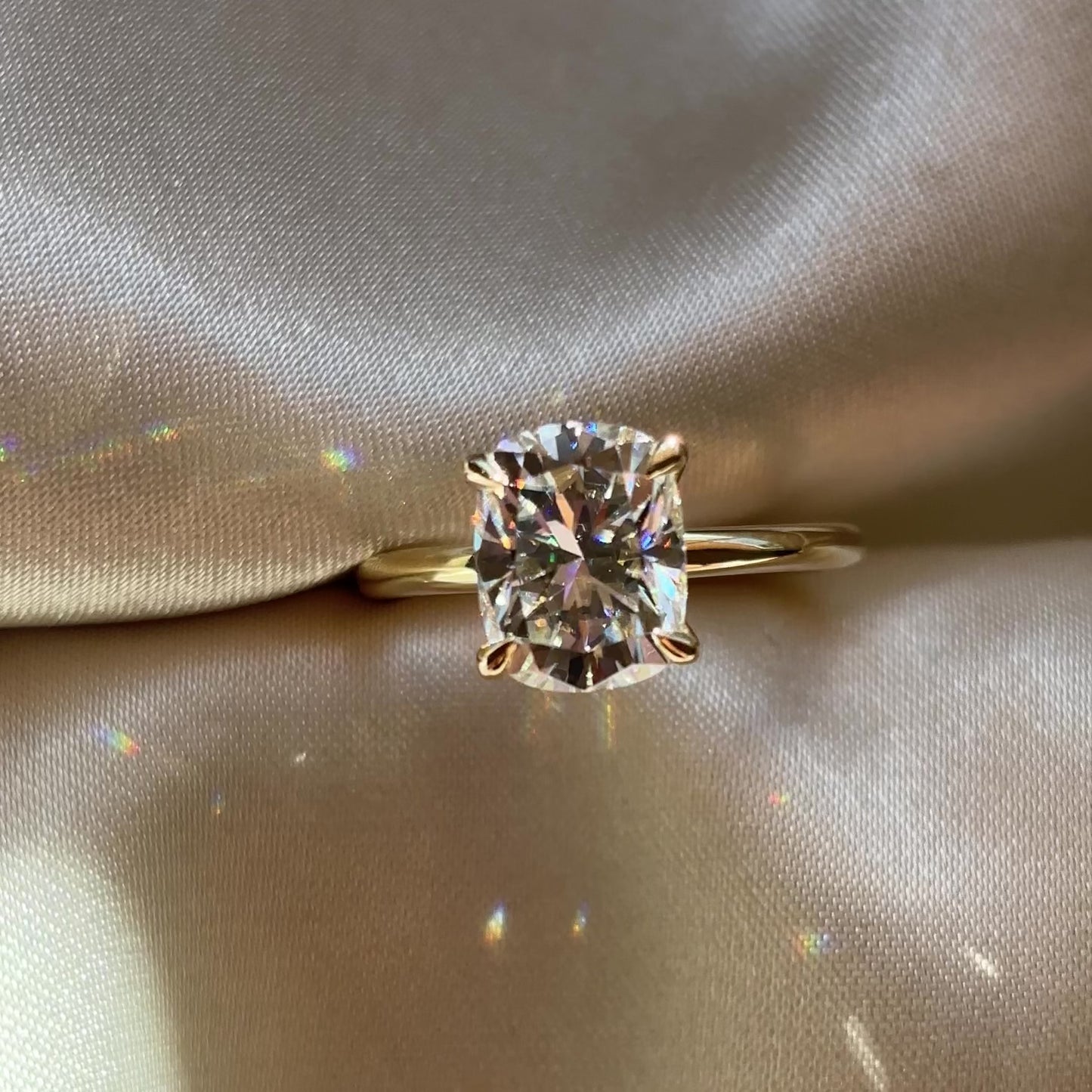 The Ophelia Ring - 2.40ct Moissanite Elongated Cushion Solitaire