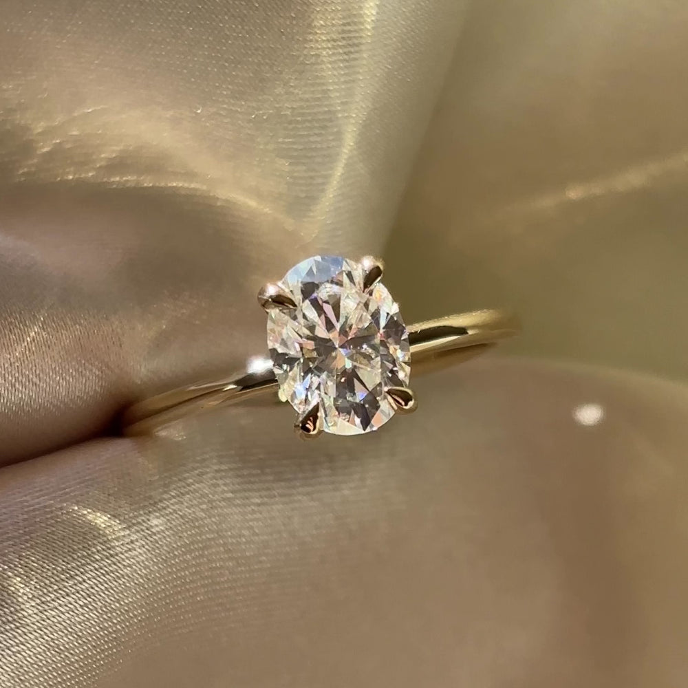 
                      
                        Load and play video in Gallery viewer, The Luise Ring - 1.5ct Moissanite Oval Solitaire
                      
                    