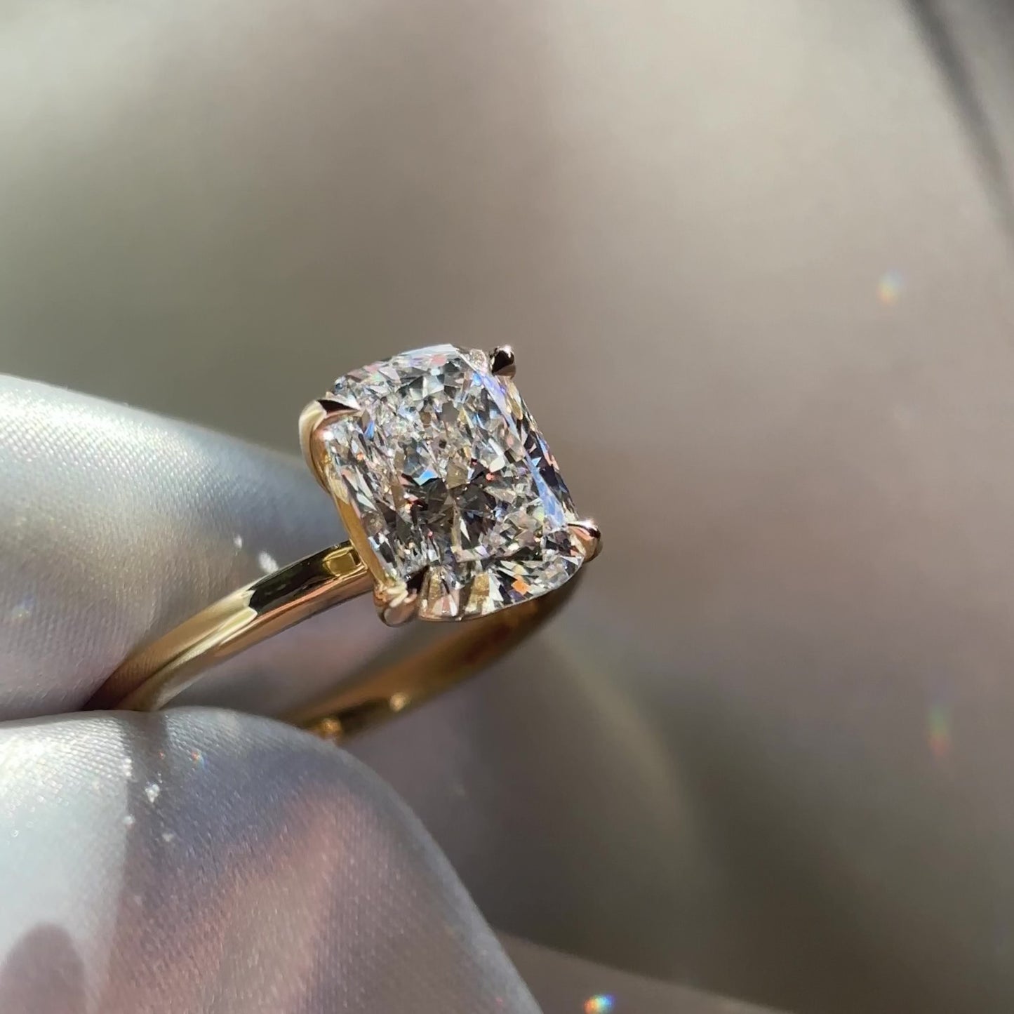 The Ophelia Ring - 2.57ct Lab Grown Diamond Elongated Cushion Solitaire