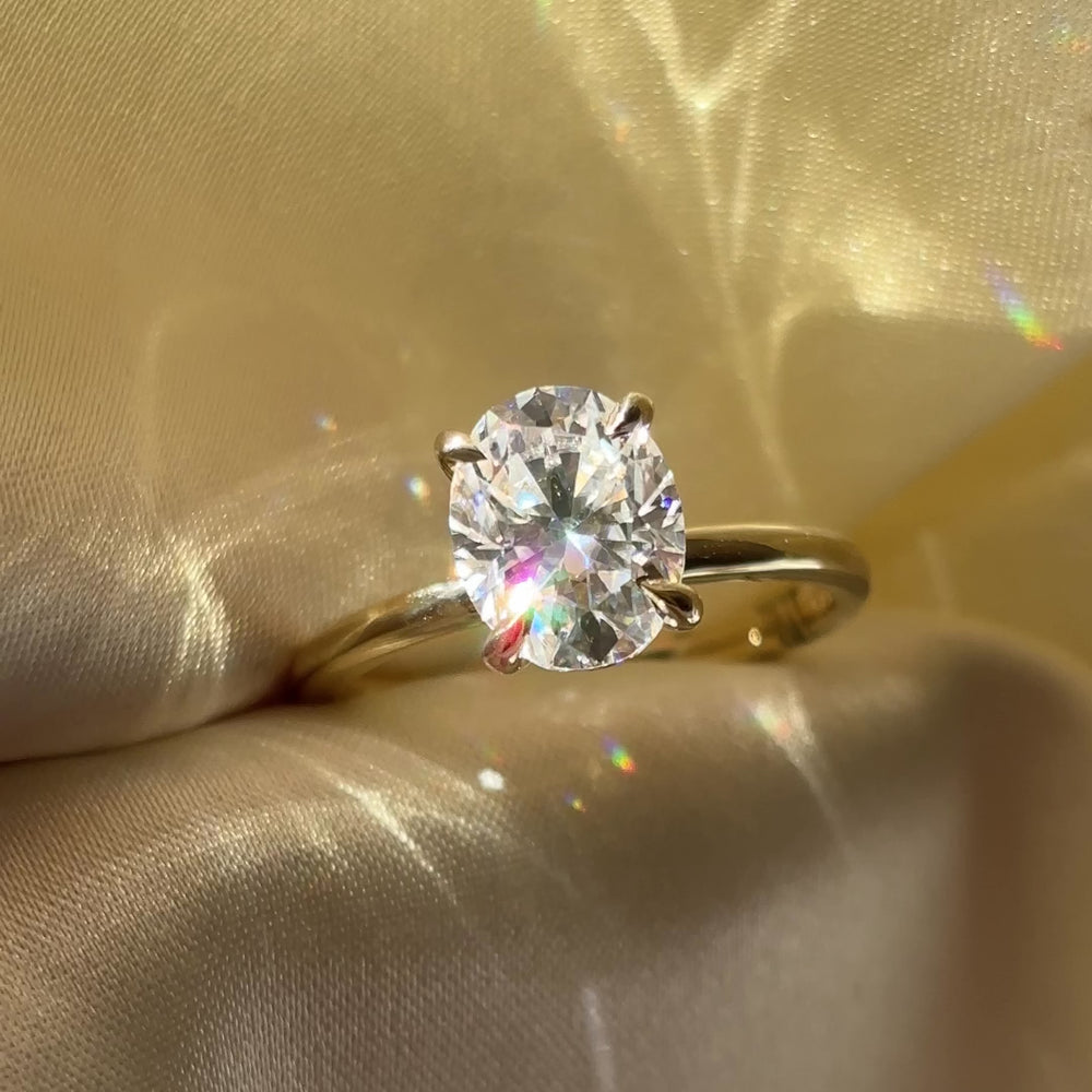 
                      
                        Load and play video in Gallery viewer, The Luise Ring - 2.1ct Moissanite Oval Solitaire
                      
                    
