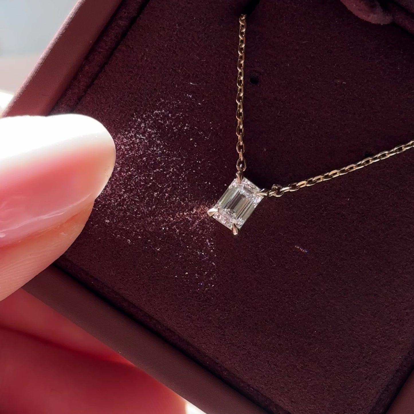 The Iris Necklace - 0.5ct Lab Diamond Emerald Pendant