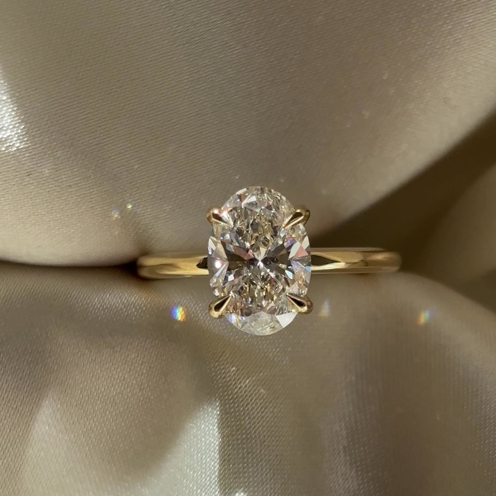 
                      
                        Load and play video in Gallery viewer, The Luise Ring - 2.04ct Lab Grown Diamond Oval Solitaire
                      
                    