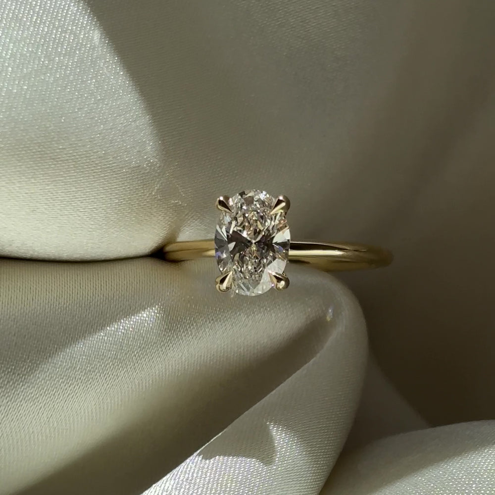 
                      
                        Load and play video in Gallery viewer, The Luise Ring - 1.29ct Lab Grown Diamond Oval Solitaire
                      
                    