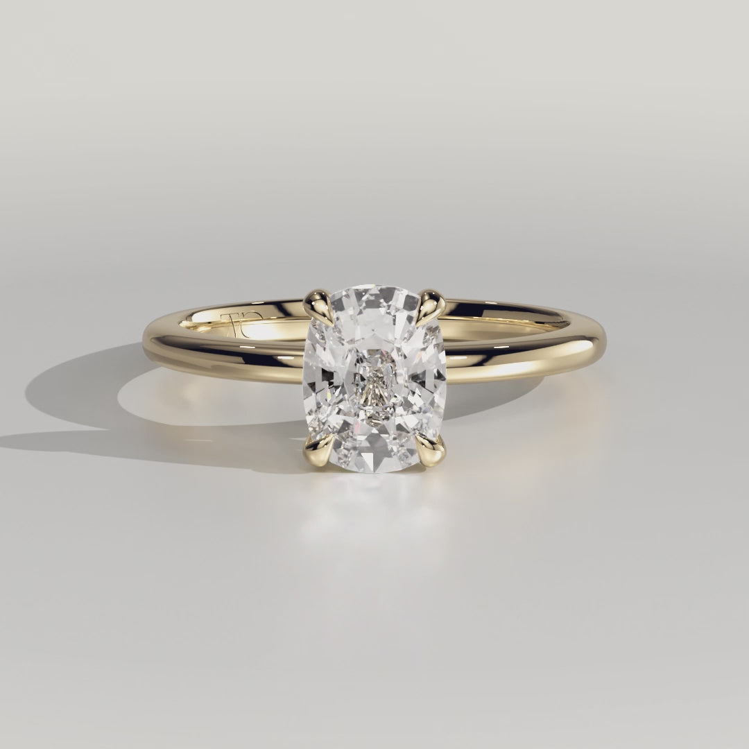 The Ophelia Ring - Elongated Cushion Solitaire