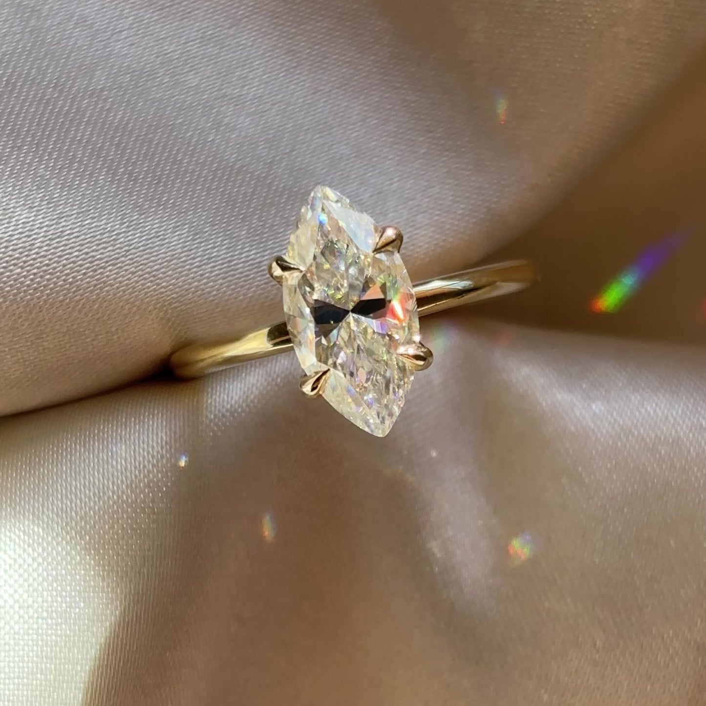 The Arie Ring - 1.8ct Moissanite Marquise Solitaire