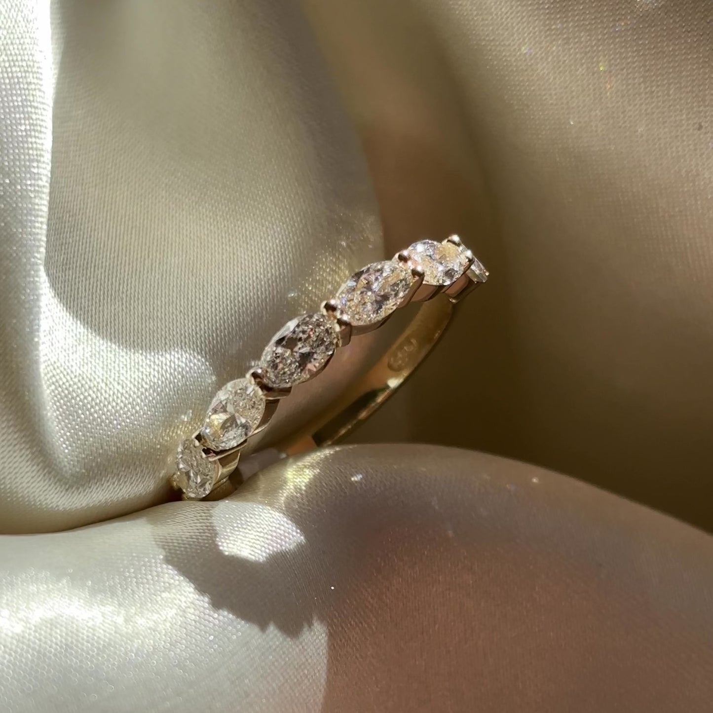 The Genevieve - Lab Diamond Horizontal Oval Women's Ceremonial Band