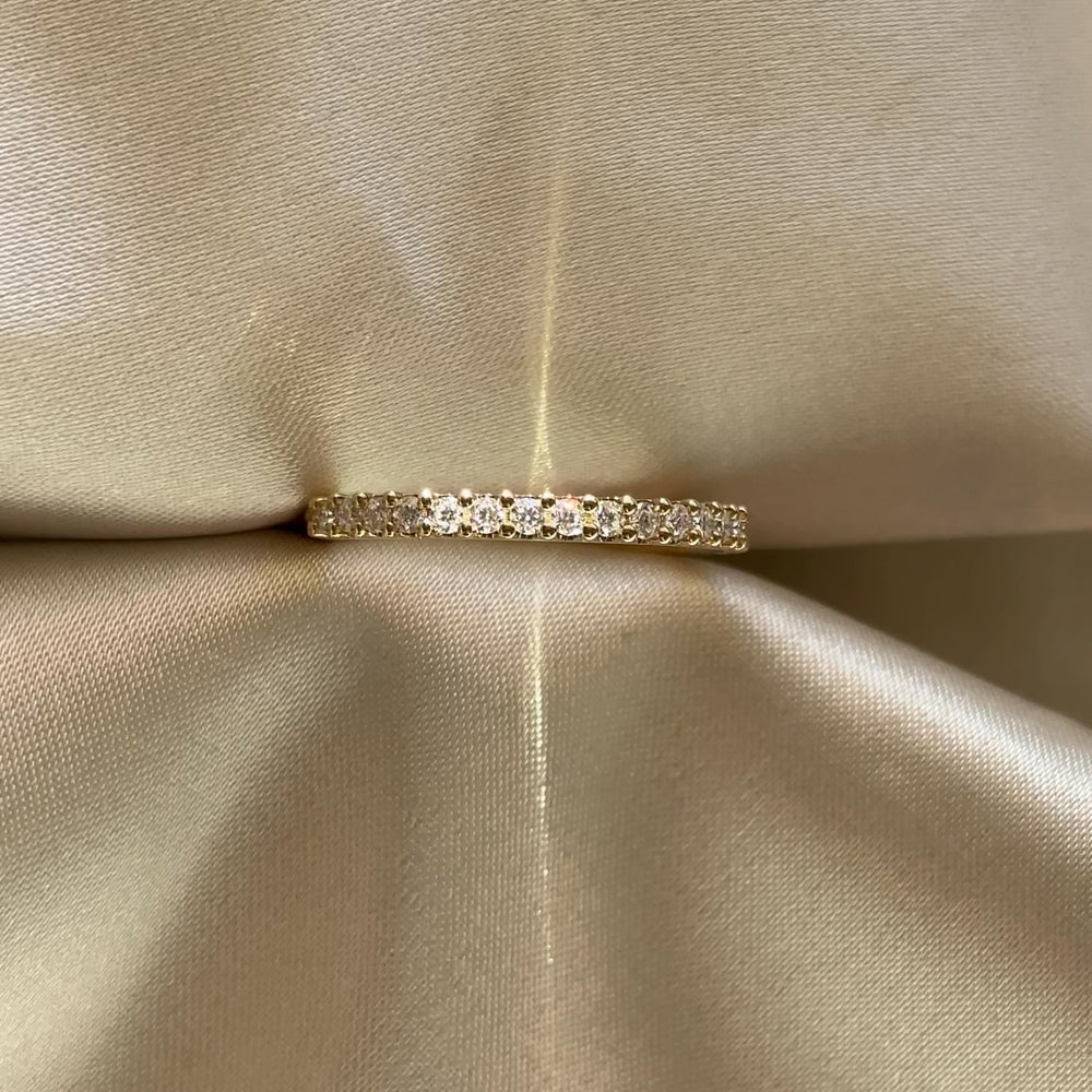 
                      
                        Load and play video in Gallery viewer, The Ava Ring - Moissanite Pavé Wedding Band
                      
                    