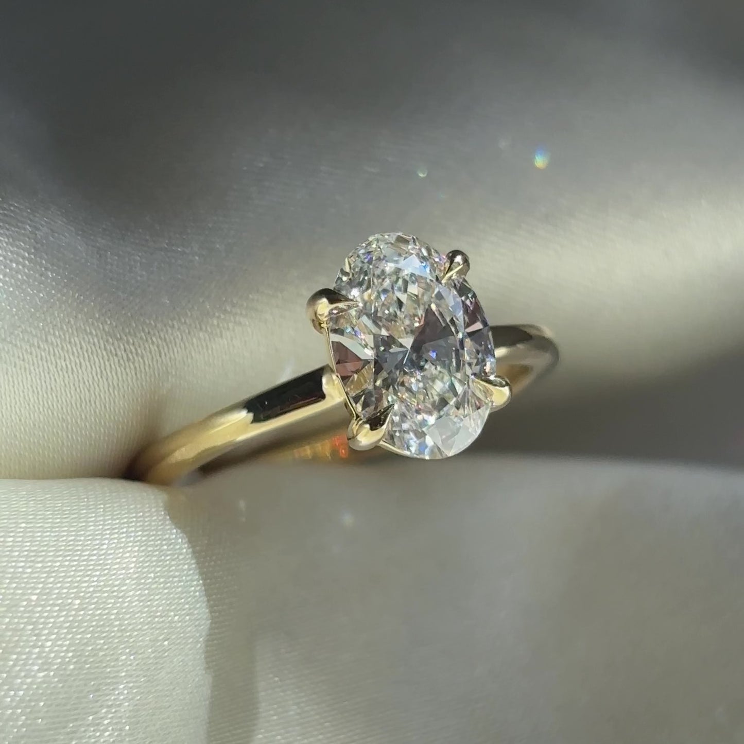 The Luise Ring® - 1.59ct Lab Grown Diamond Low Set Oval Solitaire
