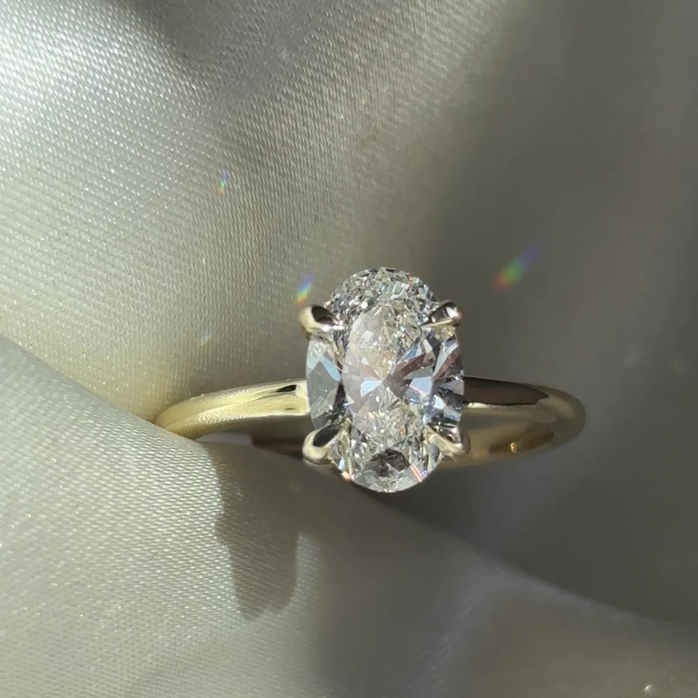 The Luise Ring® - 1.59ct Lab Grown Diamond Low Set Oval Solitaire
