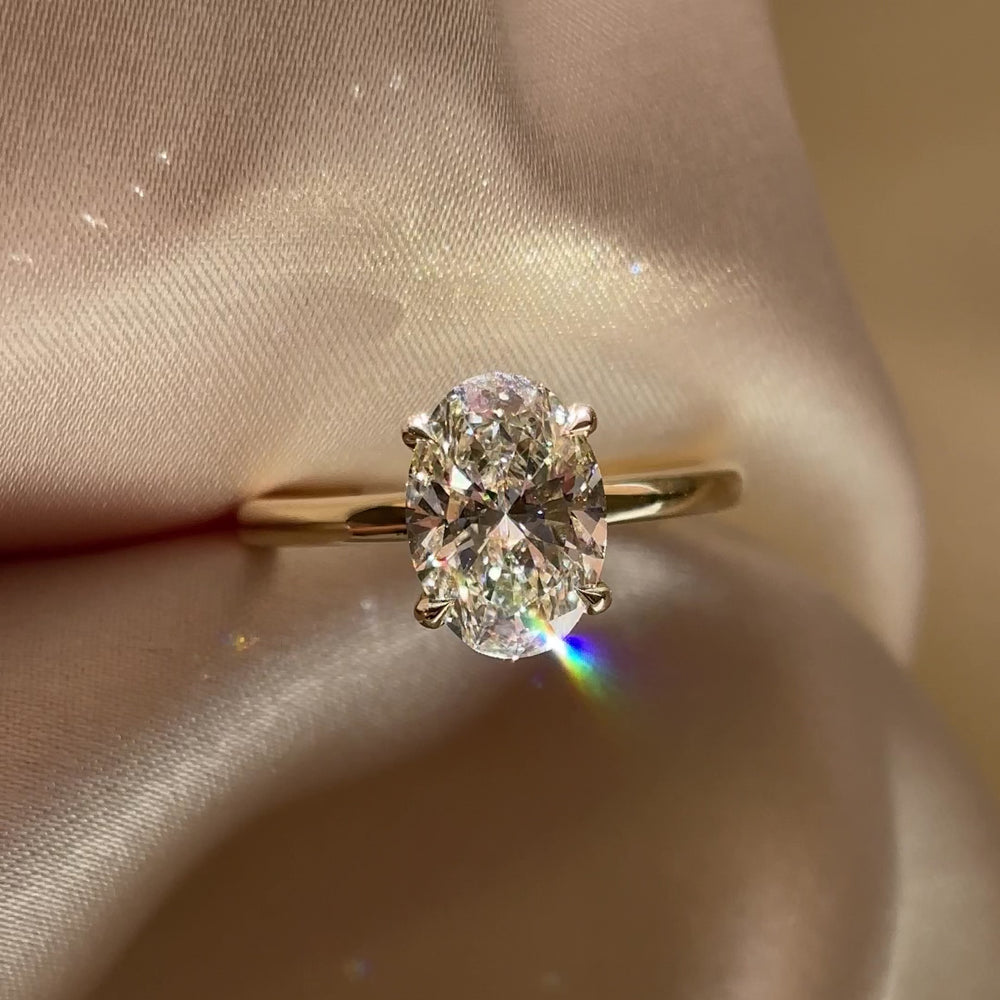 
                      
                        Load and play video in Gallery viewer, The Luise Ring - 2.08ct Lab Grown Diamond Oval Solitaire
                      
                    