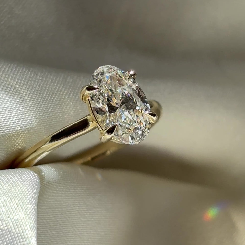 The Luise Ring® - 1.51ct Lab Grown Diamond Low Set Oval Solitaire