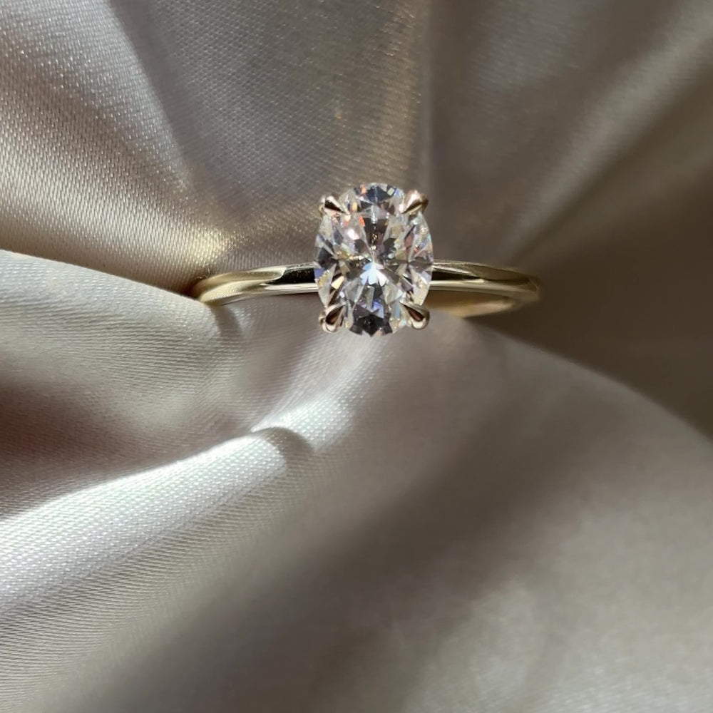 
                      
                        Load and play video in Gallery viewer, The Luise Ring - 1.5ct Moissanite Oval Solitaire
                      
                    