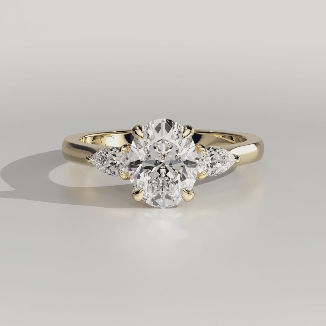 The Florence Ring - Oval and Pear Cathedral Trilogy