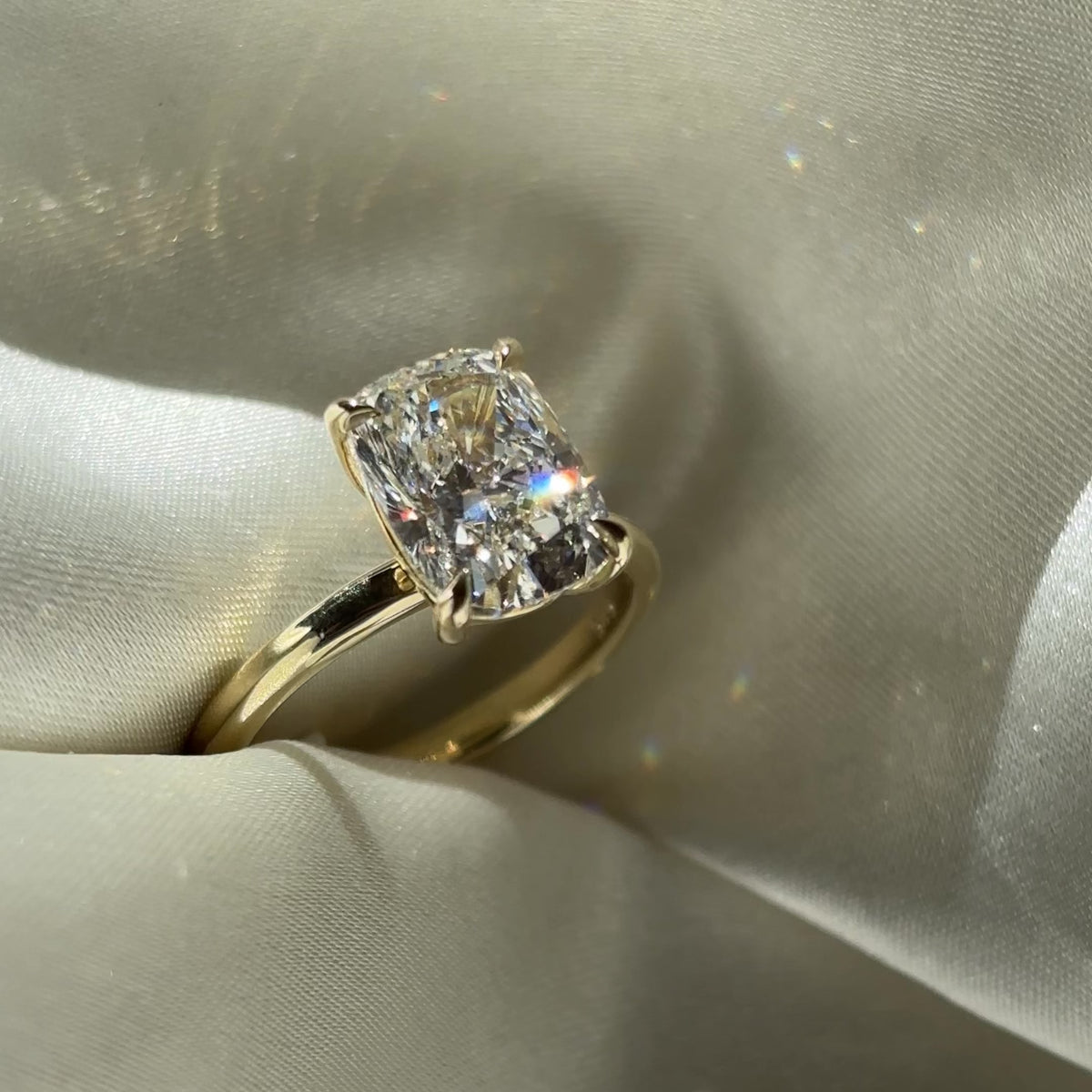 The Ophelia Ring - 3.07ct Lab Grown Diamond Elongated Cushion Solitaire