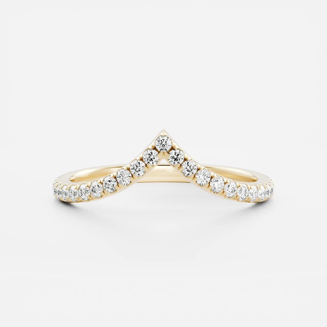 The Arden Ring - Pavé Chevron Wedding Band