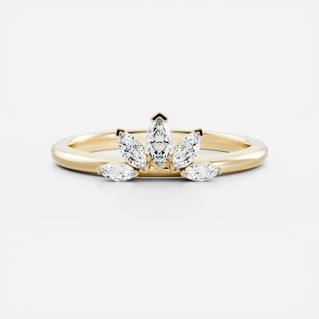 The Soleil Ring - Crown Wedding Band