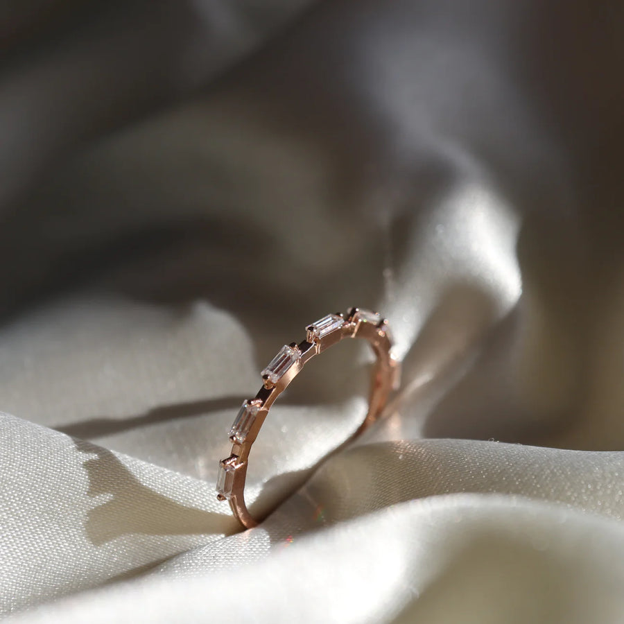 The Kiah Ring - Dainty Baguette Band